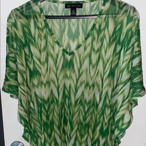 INC International Concepts Green Patterned Women's Top